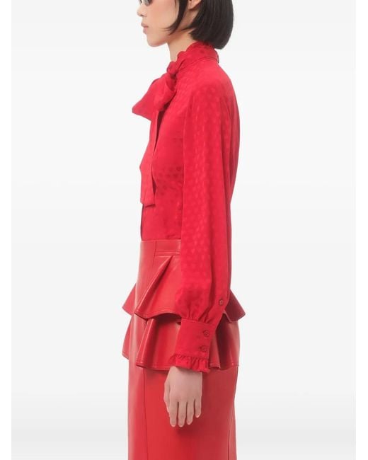 Valentino Garavani Red Cour De Coeur-Print Silk Shirt