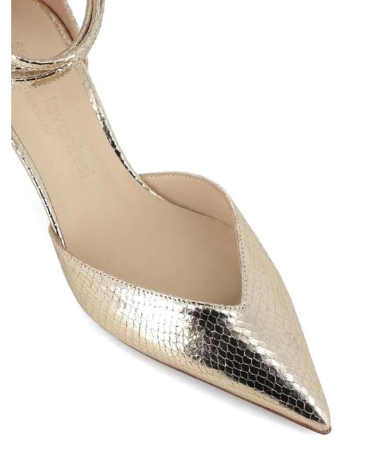 Sergio Levantesi Metallic Camelia Point-Toe Heeled Pumps