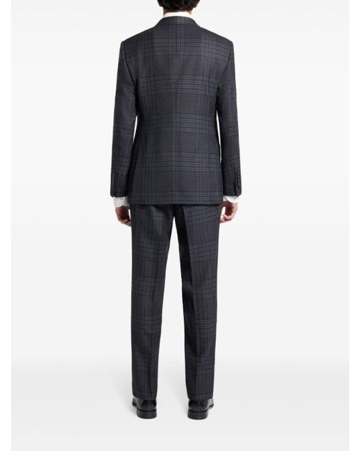Tom Ford Blue Check-pattern Single-breasted Suit for men