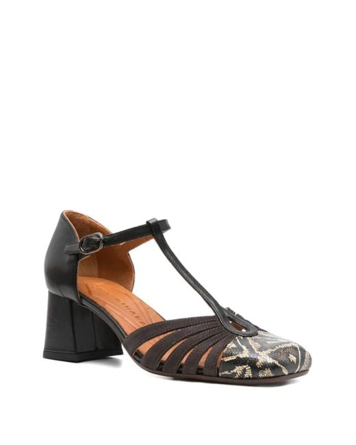 Chie Mihara Brown 60mm T-bar Block-heel Pumps