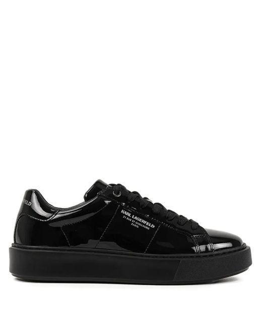 Karl Lagerfeld Black Logo-Lettering Sneakers for men