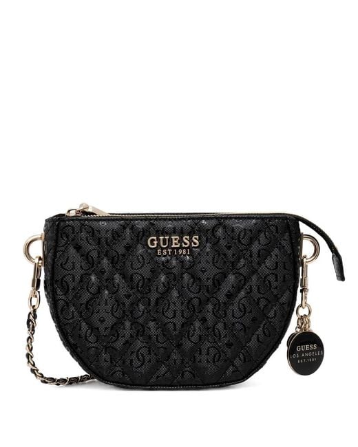 Guess Black Quilted Charm Shoulder Bag