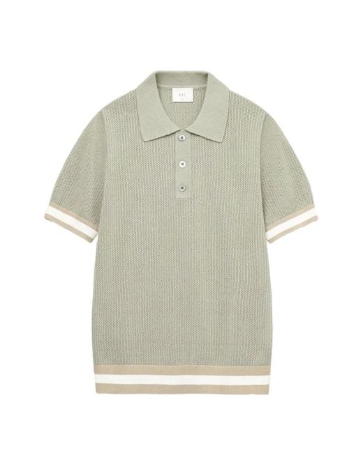CHE Gray Quinn Open-Knit Polo Shirt for men