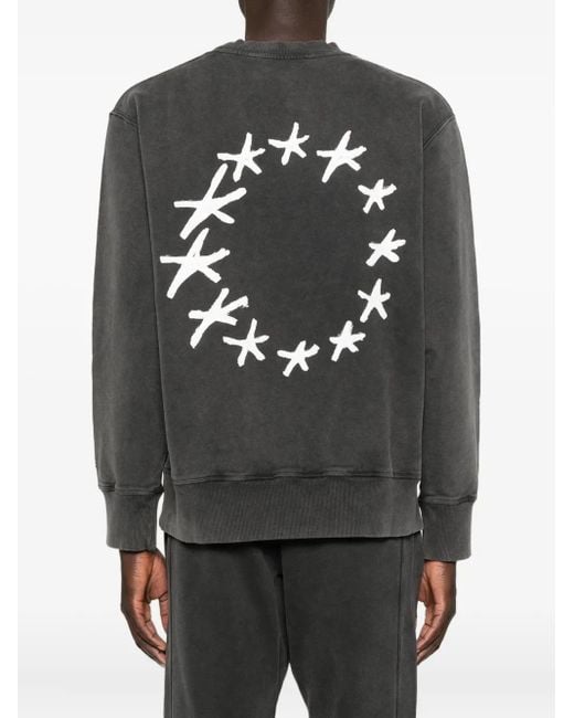 Sudadera con cuello redondo y motivo de estrellas Etudes Studio de hombre de color Black