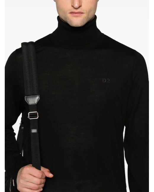 Pull En Laine Vierge À Col Roulé DSquared² pour homme en coloris Black