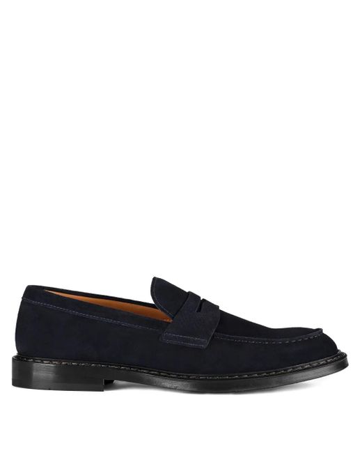 Doucal's Black Penny Suede Loafers for men