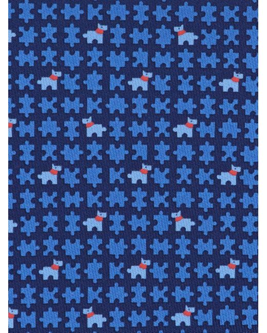 Ferragamo Blue Puzzle-print Silk Tie for men