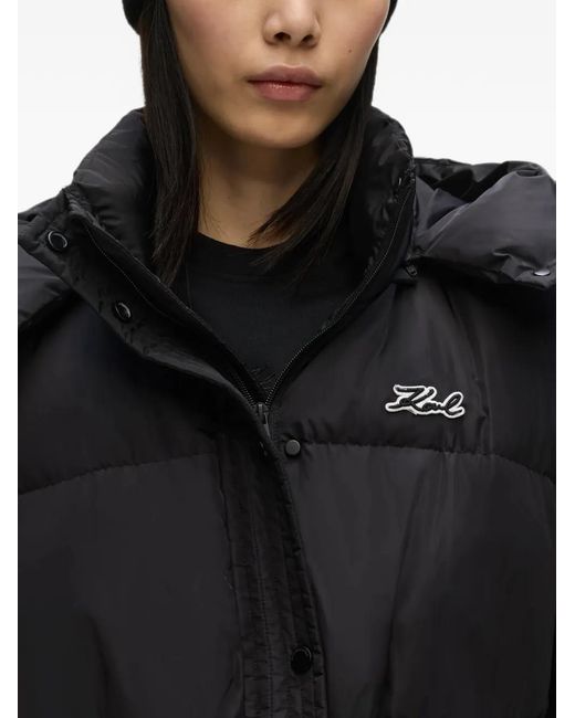 Karl Lagerfeld Getailleerd Donsjack in het Black