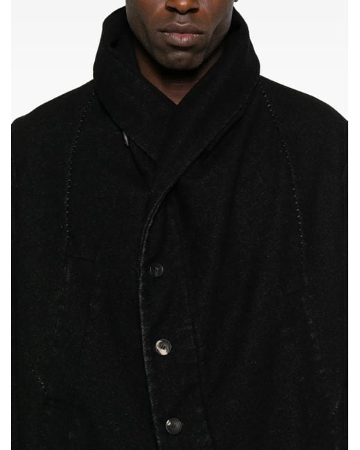 メンズ Masnada Hooded Button-fastening Coat Black