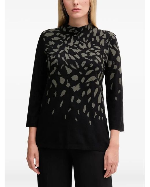 Joseph Ribkoff Black Patterned Sweater