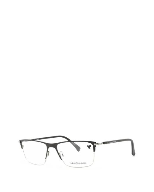Calvin Klein White Rectangle-Frame Glasses for men