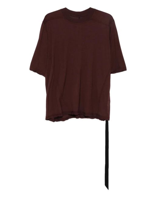 Rick Owens Brown Short-Sleeve Strap-Detail T-Shirt