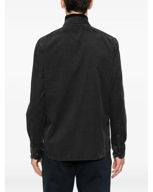 Marc O' Polo Black Buttoned Corduroy Shirt for men