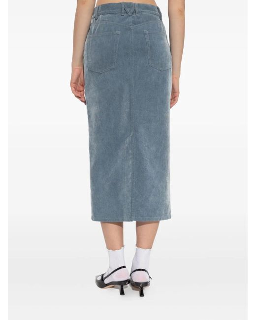 Moschino Blue Midi Button-Fastening Denim Skirt