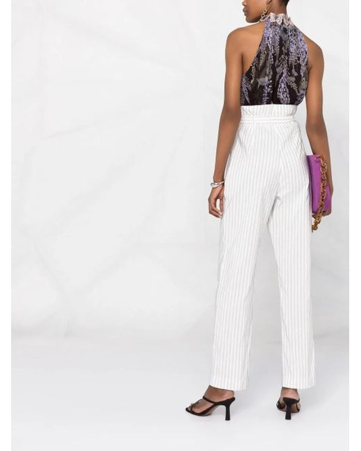Philosophy Di Lorenzo Serafini White Pinstripe-Print Trousers
