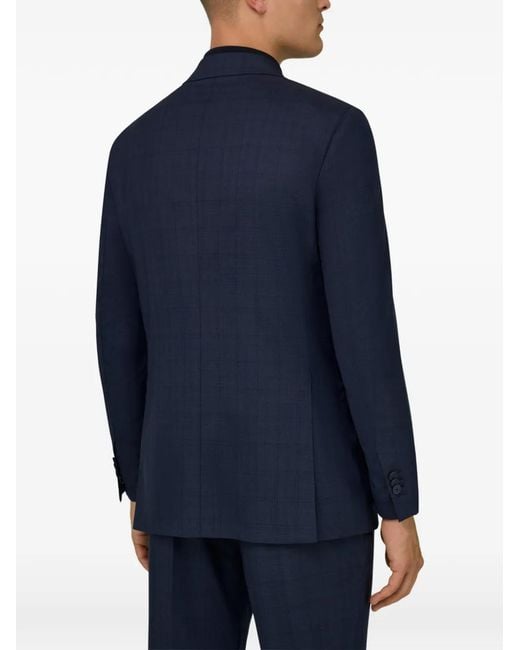 Boggi Blue Prince Of Wales Check Double-Breasted Suit for men
