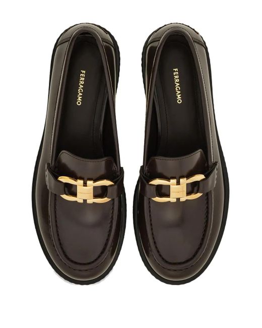 Ferragamo Black Leather Loafers