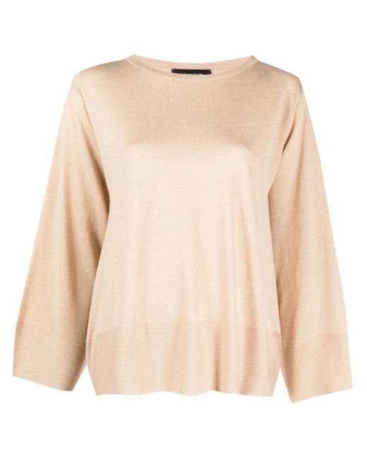 Fabiana Filippi Natural Oversized Boat-Neck Jumper