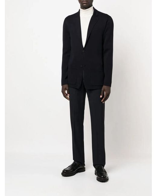 Drumohr Blue V-Neck Buttoned Cardigan for men