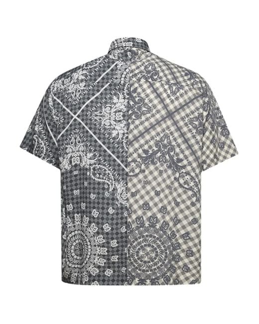 Camisa a cuadros gingham con motivo de bandana Rhude de hombre de color Gray