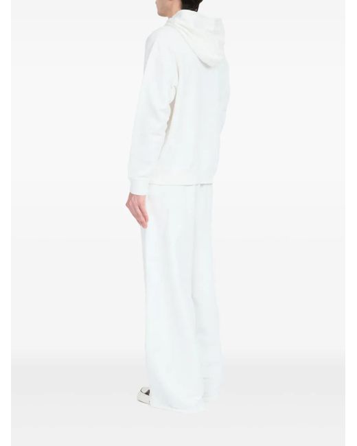 MM6 by Maison Margiela White Hoodie With Front Pocket for men