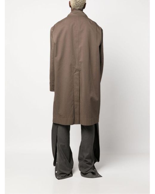 Rick Owens Brown Jumbo Mac Buttoned Raincoat for men