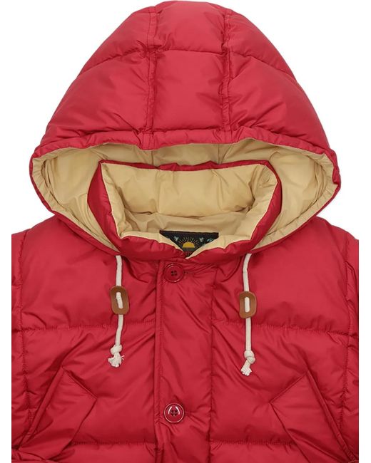 Fortela Red Quilted Hooded Jacket for men