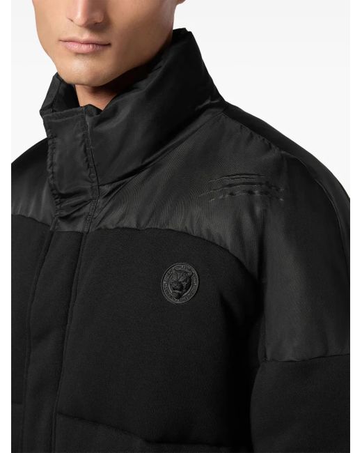 Philipp Plein Black Panelled Puffer Jacket for men