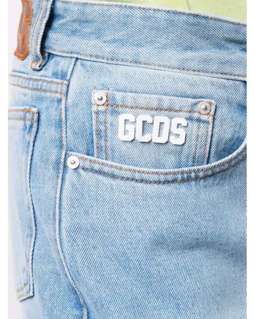 Gcds Blue Light-Wash Wide-Leg Jeans for men