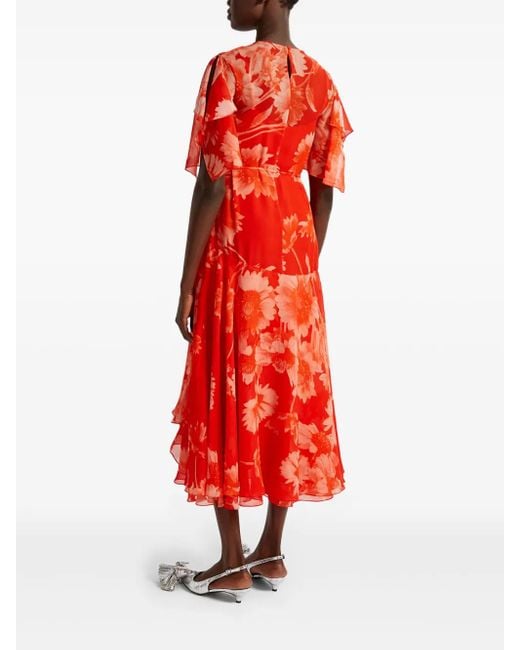 Erdem ショートスリーブ ドレス Red
