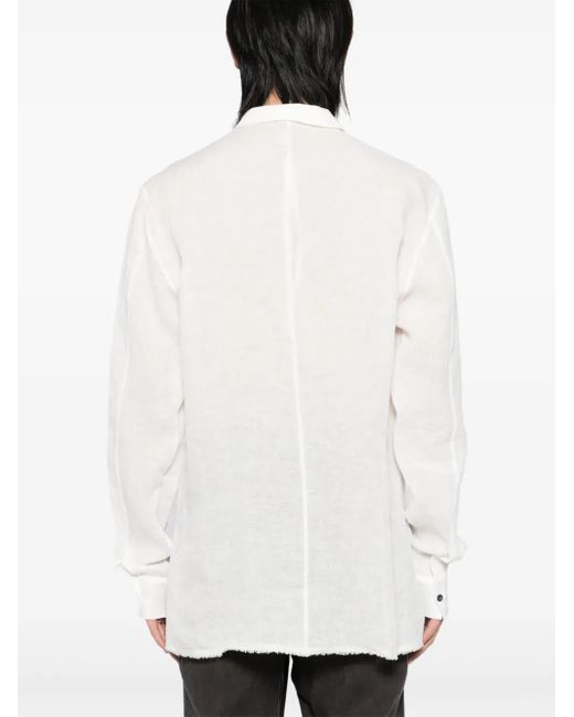 Label Under Construction White Button-Up Shirt for men