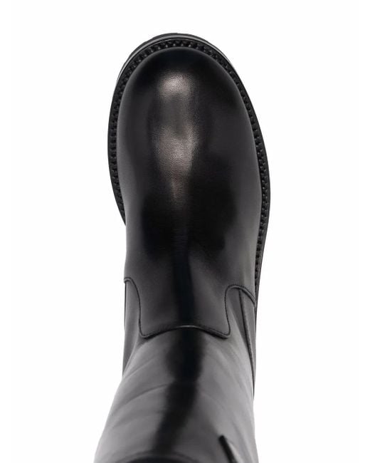 Versace Black Safety Pin Mid-Calf Boots