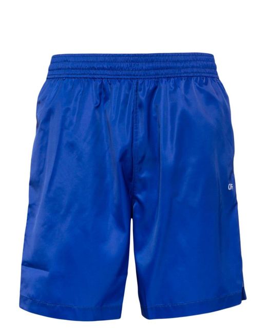Off-White c/o Virgil Abloh Blue Scribble Diags-print Elasticated Swim Shorts for men