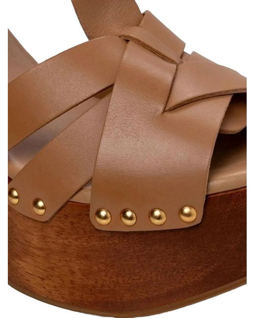 Carrano Brown Studded Platform Sandals