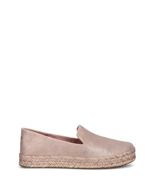 TOMS Pink Metallic Flat Espadrilles