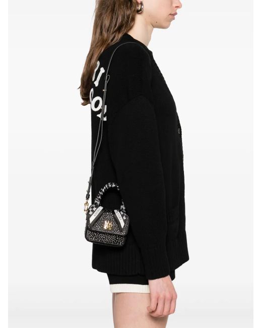 Amiri Black Rhinestone-Embellished Mini Bag