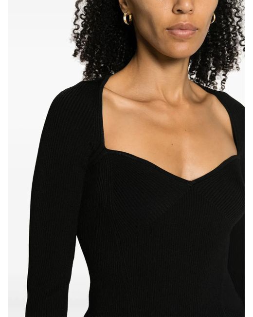 Jersey Giuliana Con Escote Corazón Jonathan Simkhai de color Black