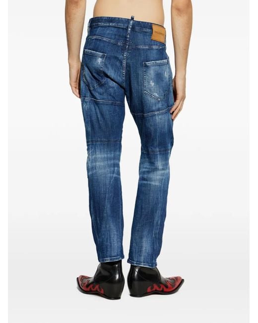 Vaqueros Con Efecto Envejecido DSquared² de hombre de color Blue