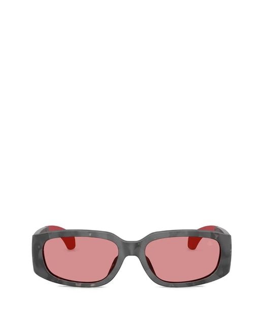 Moncler Pink Lumin Rectangle-Frame Sunglasses