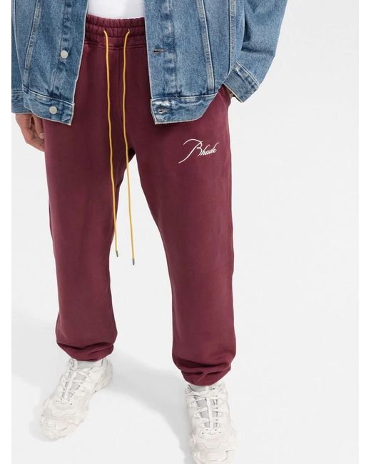 Rhude Logo-Embroidered Track Pants for men