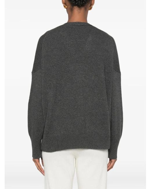 SERGIO MORETTI FIRENZE Gray V-Neck Button-Up Cardigan