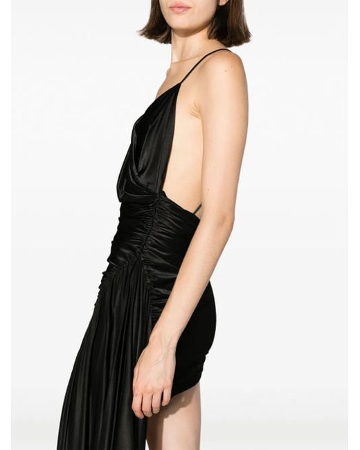 Alexandre Vauthier Black Asymmetric-Draped Minidress