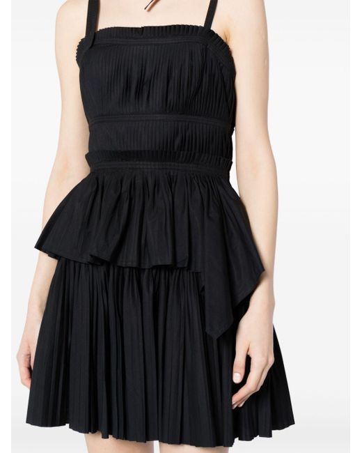 Ulla Johnson Black Bailey Pleated Minidress