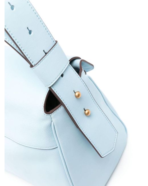 Pinko Blue Leaf Leather Shoulder Bag
