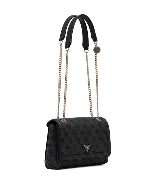 Guess Black Monogram-Pattern Satchel Bag