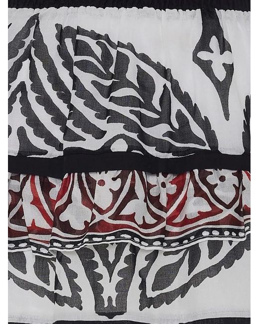 Devotion Black Ruffled Patterned Skirt