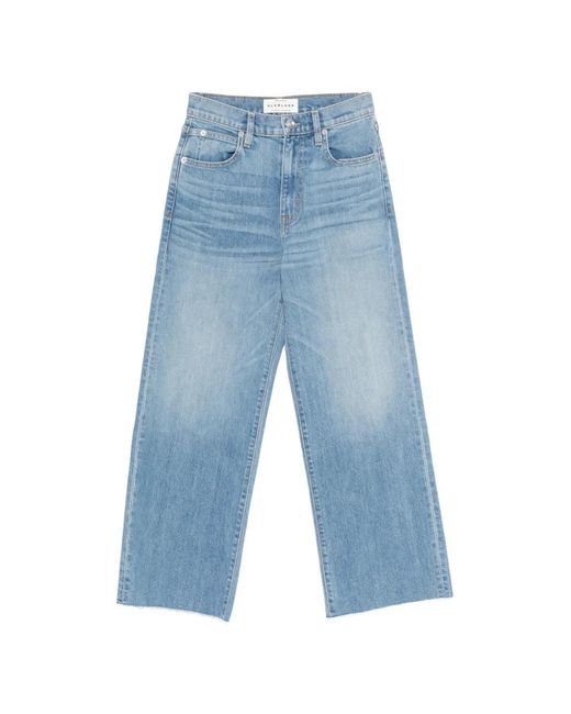 SLVRLAKE Denim Blue Jean Crop À Bords Francs