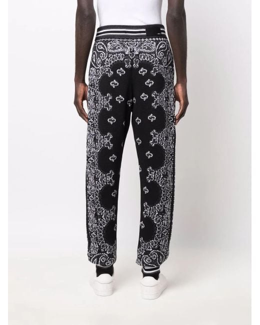 Amiri Black Bandana B-Ball Jacquard Track Pants for men