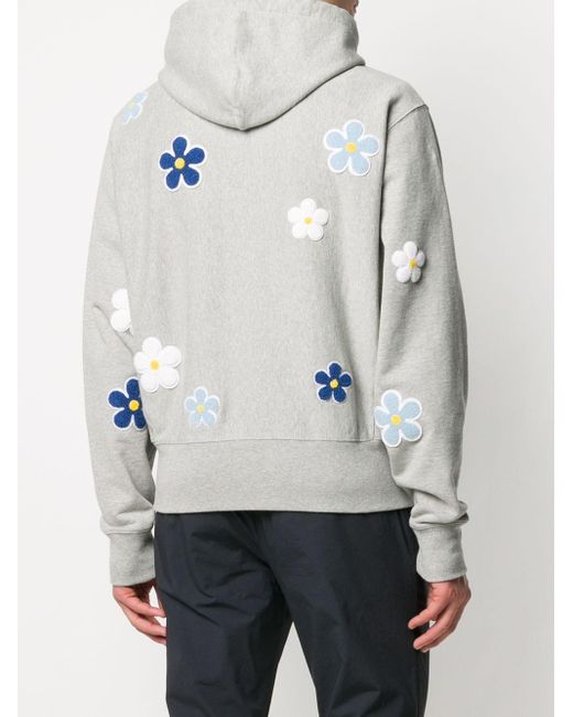 Sandro Appliqued Melange Loopback Cotton jersey Hoodie in Grey for Men Lyst UK