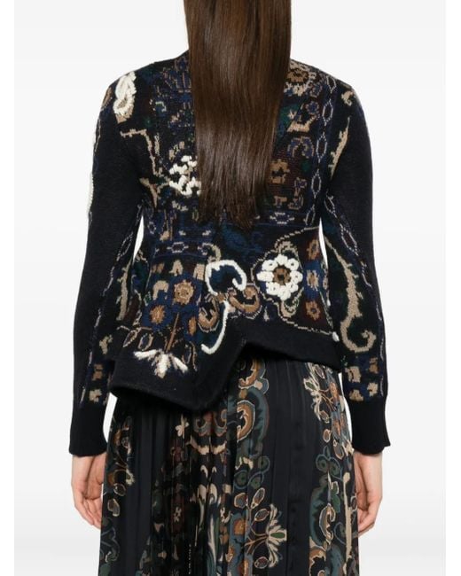Pull À Fleurs Sacai en coloris Black